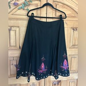 NYGARD COLLECTION Embroidered Wool Skirt